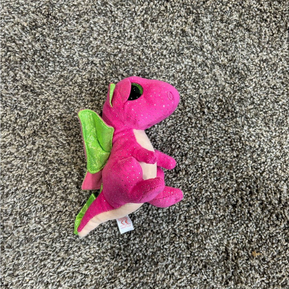 Pink and Green Plush Reptile Toy